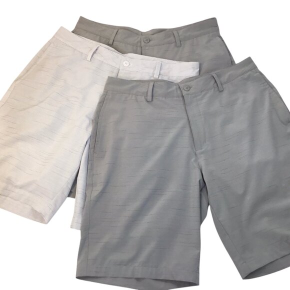 Black Clover Men's Golf Shorts Lot of 3 Size 34 Performance Stretch Chino Gray - Picture 1 of 9